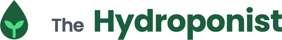 The Hydroponist logo: a water droplet containing a green seedling